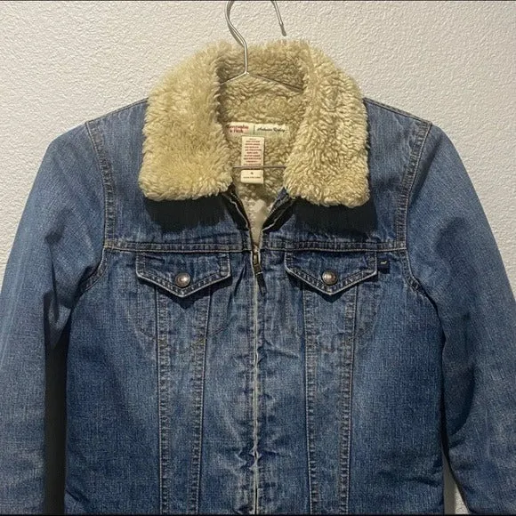 A&F | Faux fur lined denim jacket