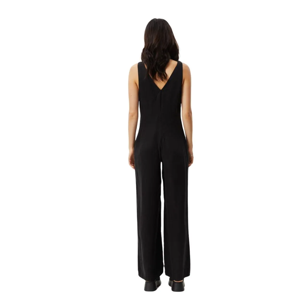 Afends Womens Grace Cupro Recycled Jumpsuit - Black