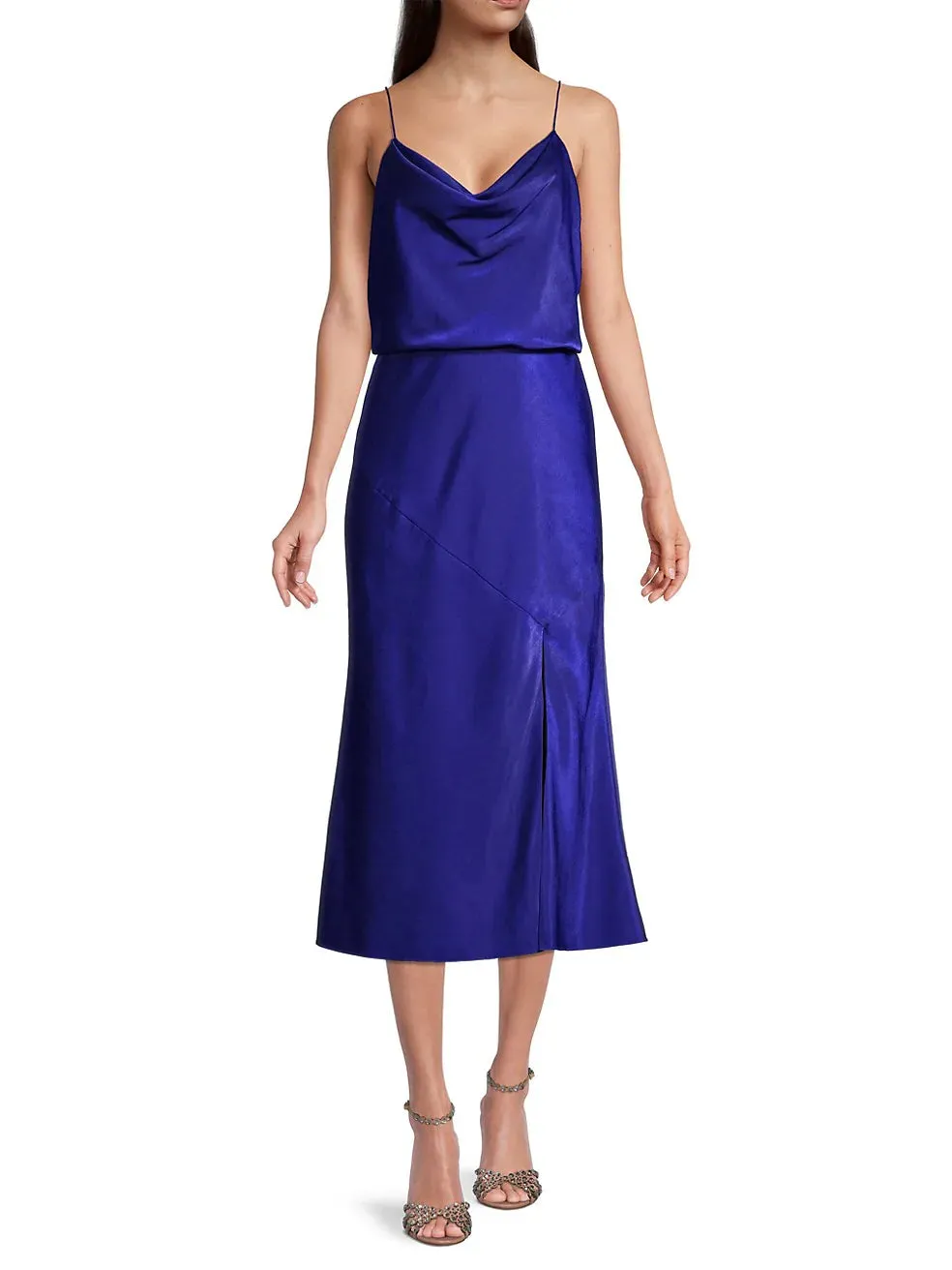 Aidan by Aidan Mattox Satin Cowlneck Slip Dress