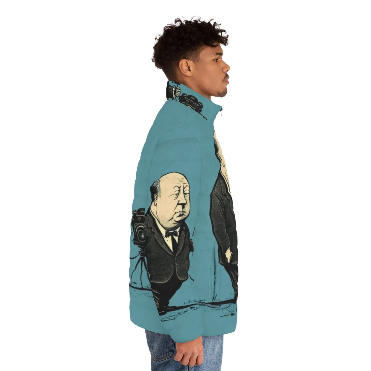 Alfred Hitchcock Inspired Puffer Jacket - Stylish Cold Weather Outerwear