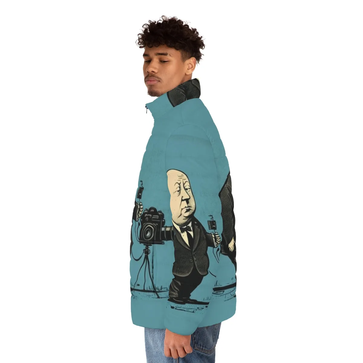 Alfred Hitchcock Inspired Puffer Jacket - Stylish Cold Weather Outerwear