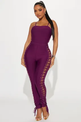 All A Blur Bandage Jumpsuit - Purple