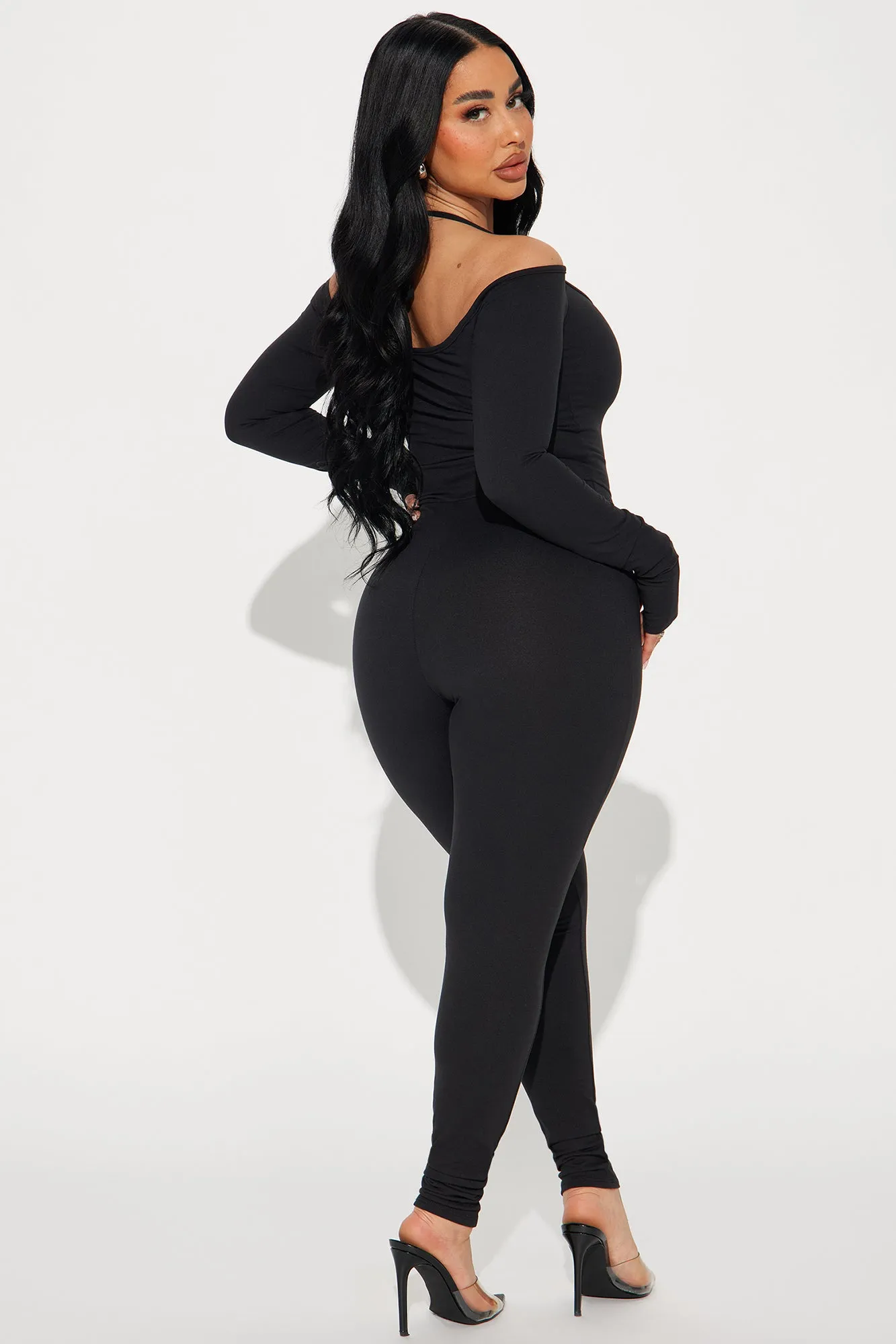 All For You Off Shoulder Jumpsuit - Black