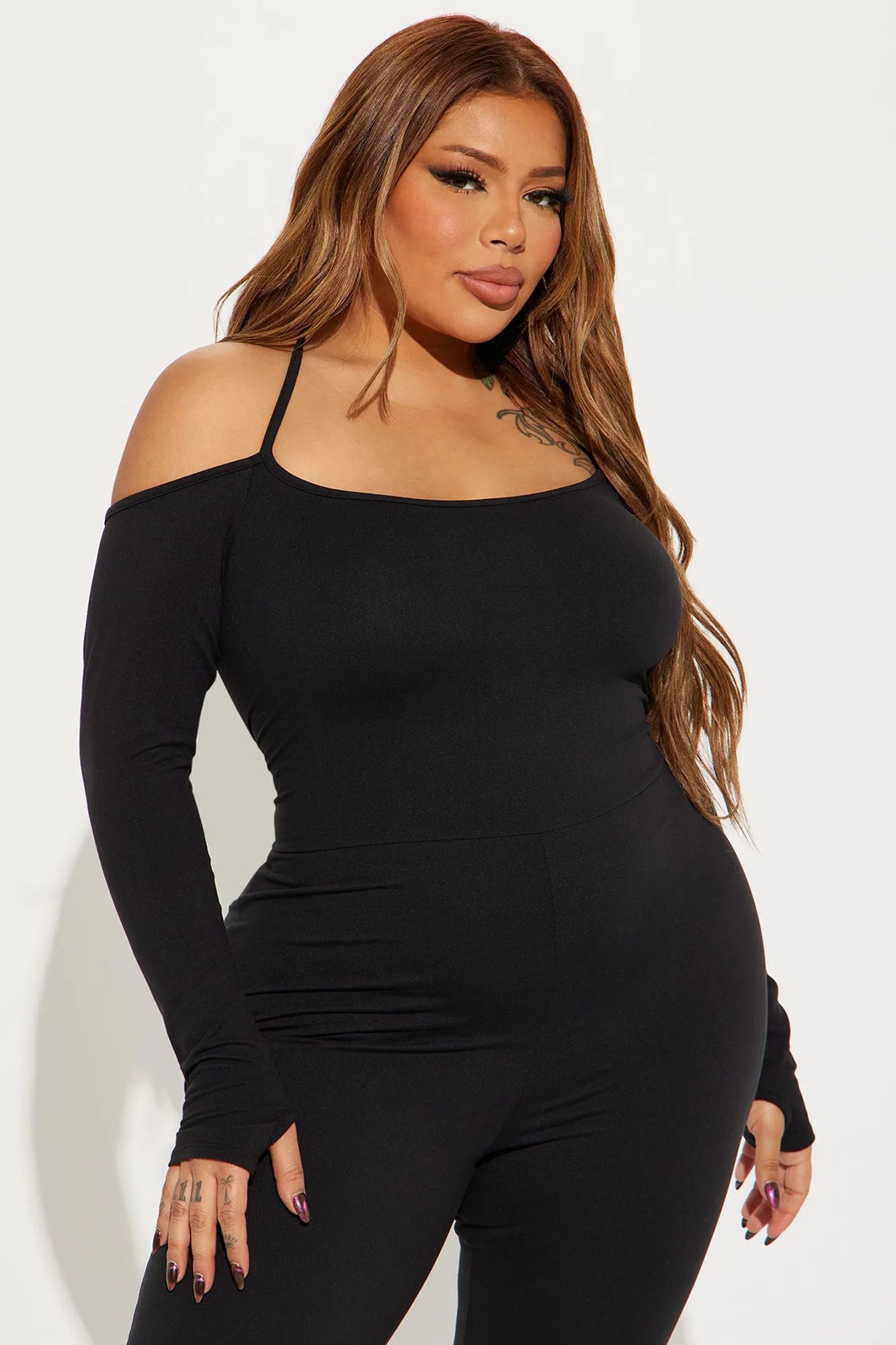 All For You Off Shoulder Jumpsuit - Black