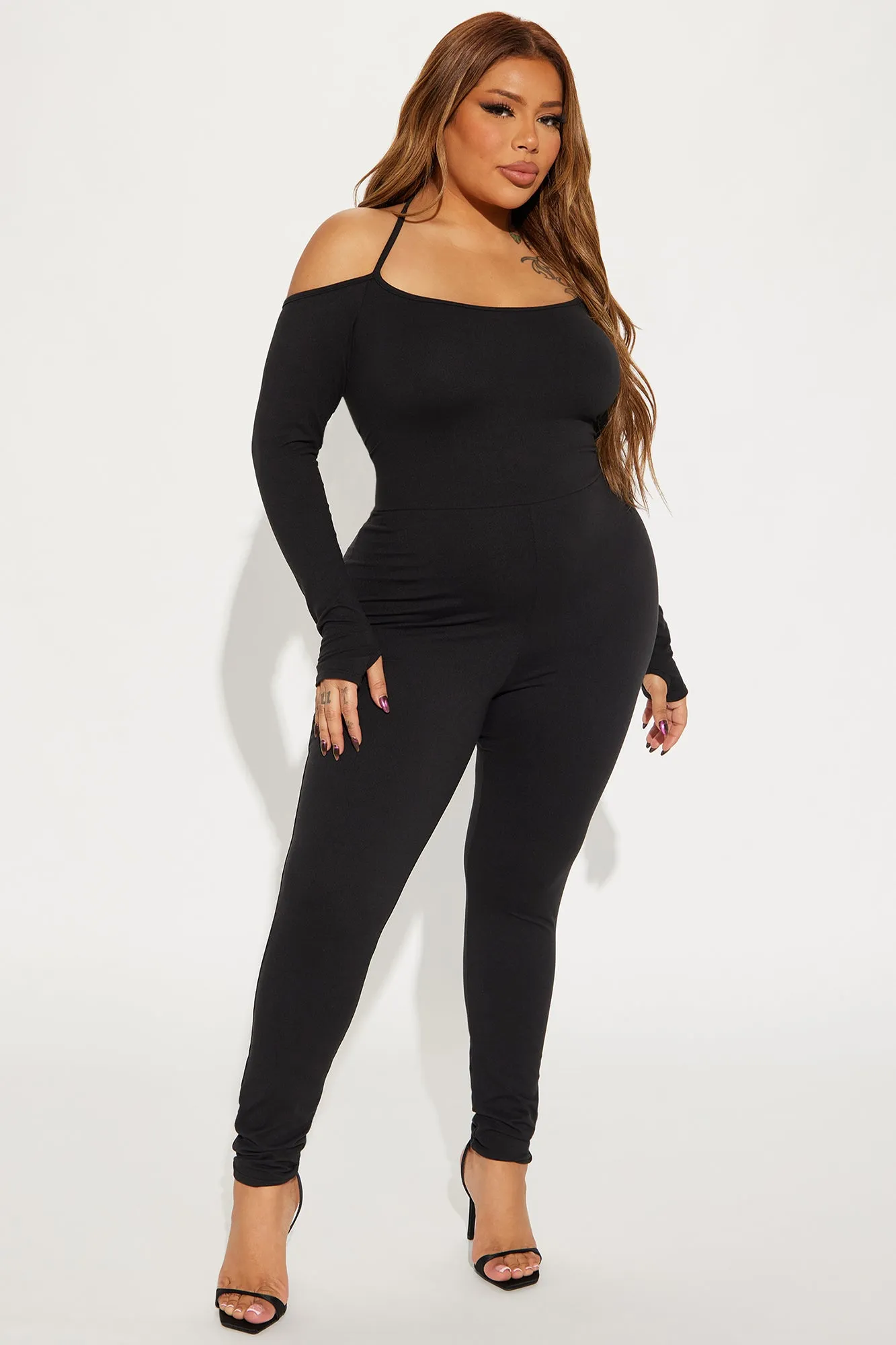 All For You Off Shoulder Jumpsuit - Black