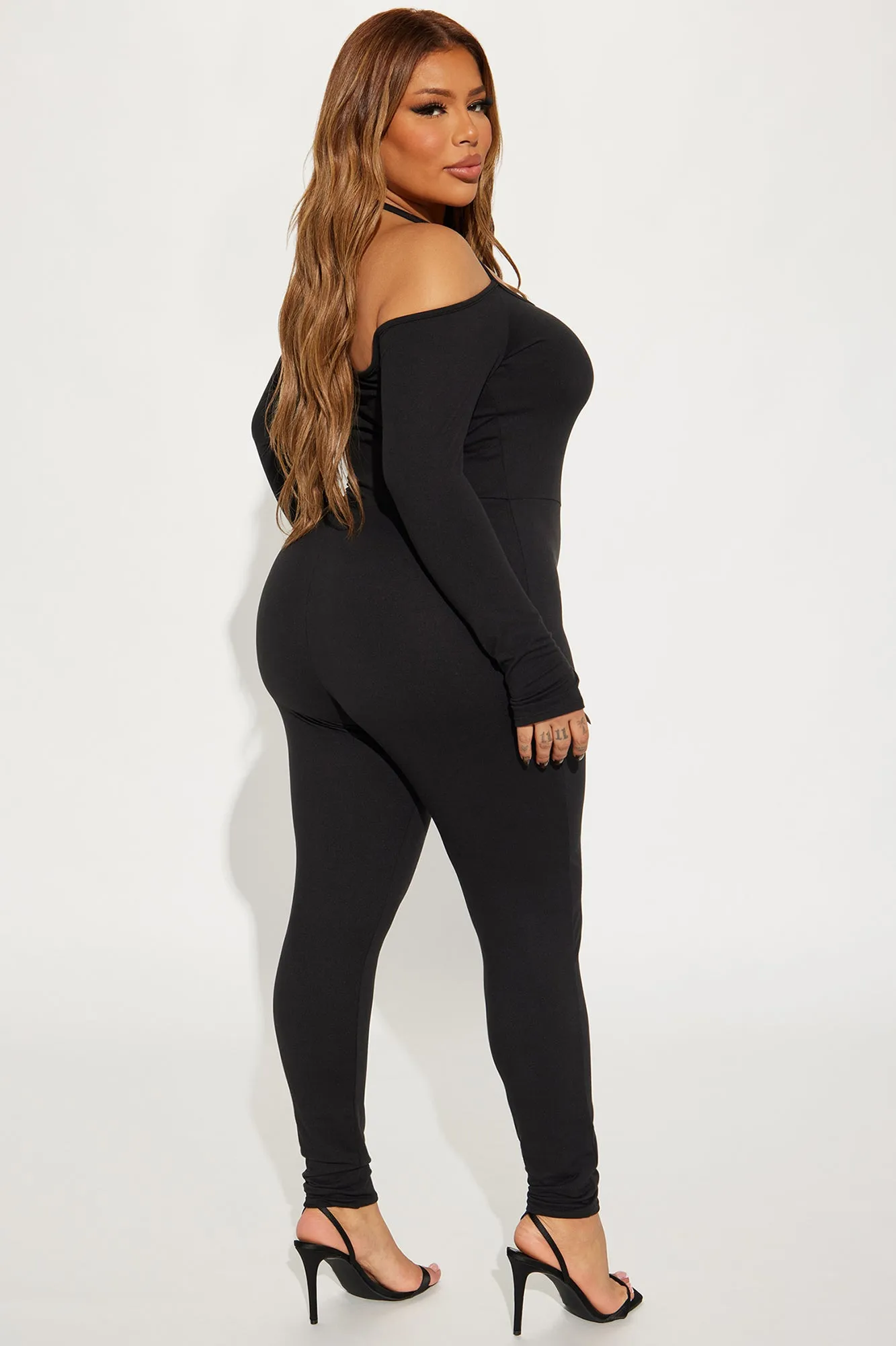 All For You Off Shoulder Jumpsuit - Black