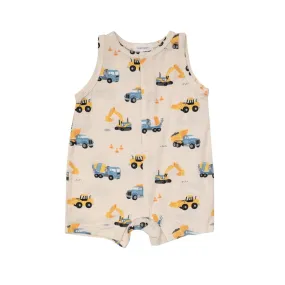 Angel Dear Baby Boys Construction Trucks Shorties Romper