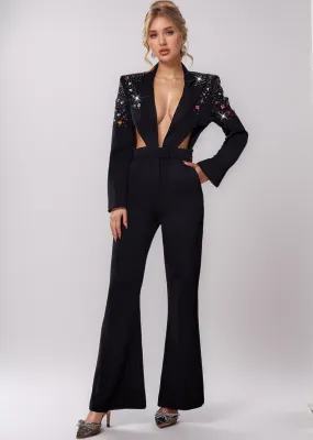 Aruna Crystal Embroidered Jumpsuit