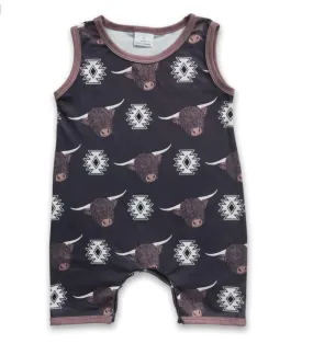 Aztec Cow Infant Romper