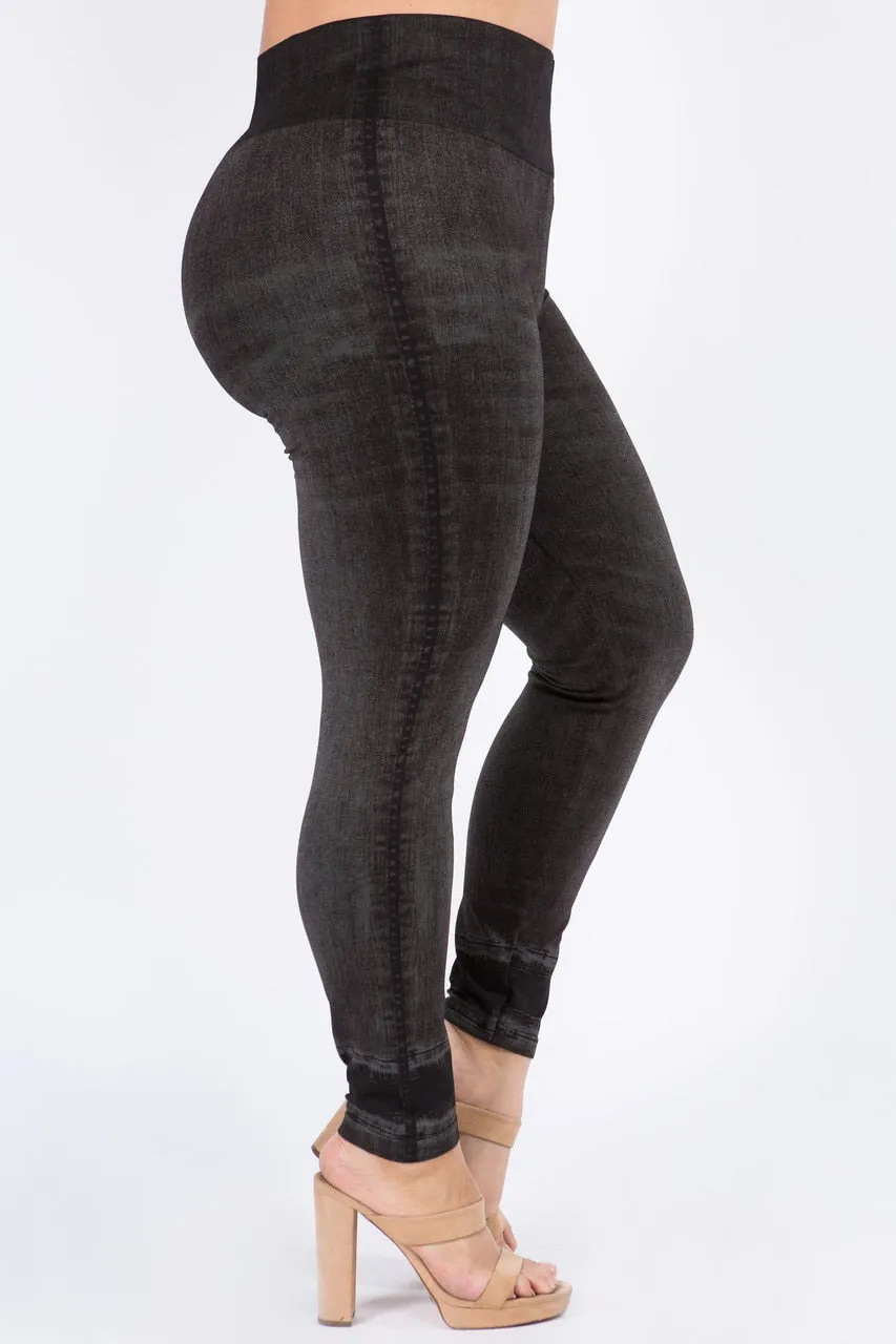 B4222XLBV Plus Size High Waist Full Length Legging