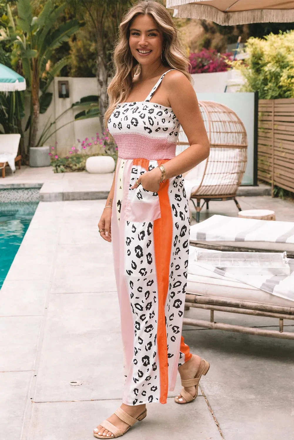 Beach Ready Leopard Print Jumpsuit