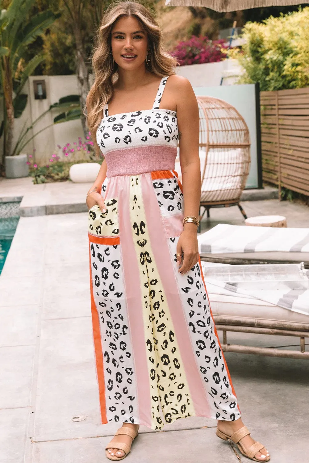 Beach Ready Leopard Print Jumpsuit