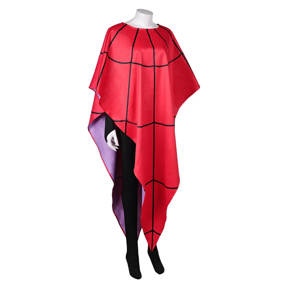 Beetlejuice 2 Lydia Deetz Women Red Cloak with Jumpsuit Cosplay Costume