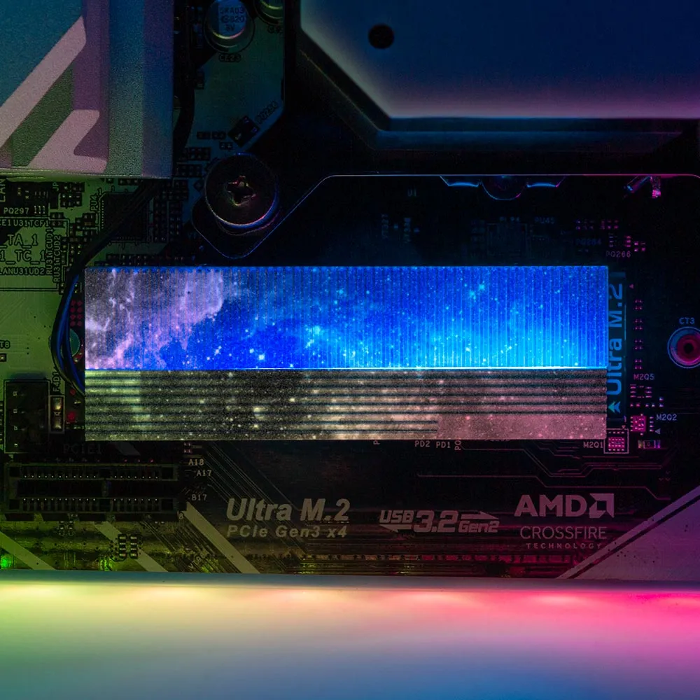 Black Space M.2 Heatsink Cover with ARGB Lighting