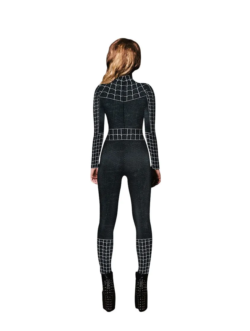 Black SPIDERMAN Cosplay Jumpsuit Costume For Women