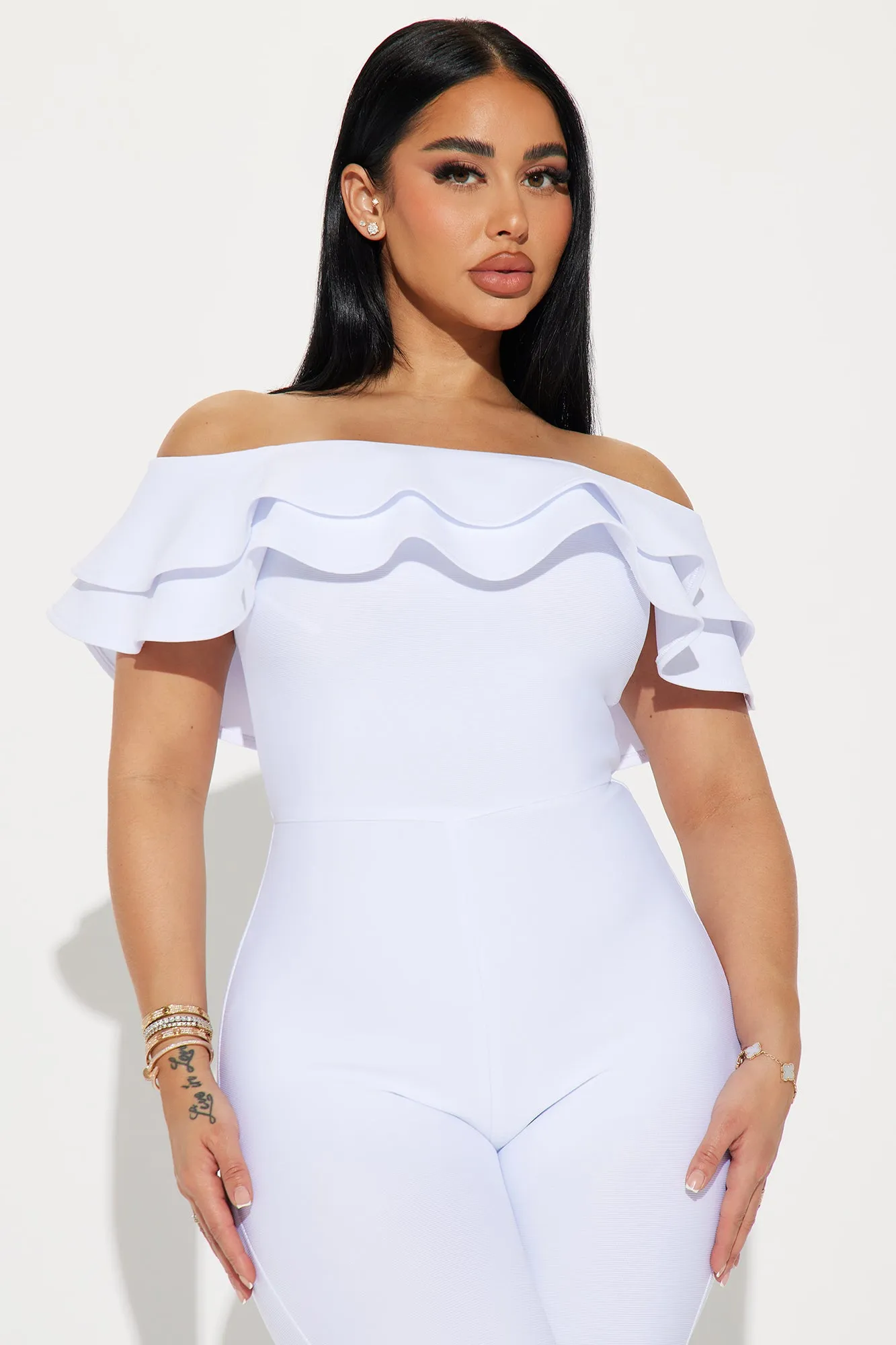 Bloom For You Bandage Jumpsuit - White