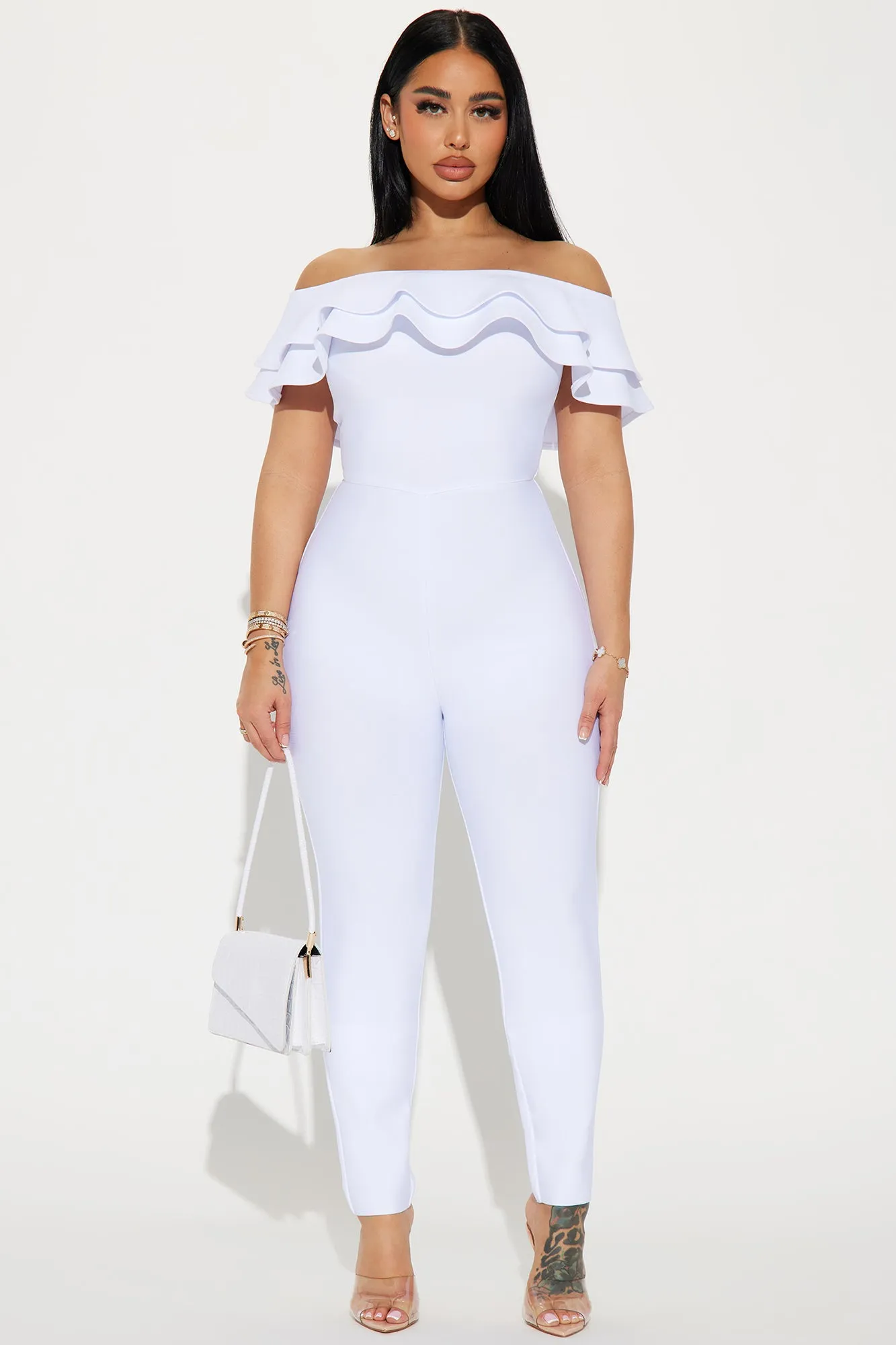 Bloom For You Bandage Jumpsuit - White