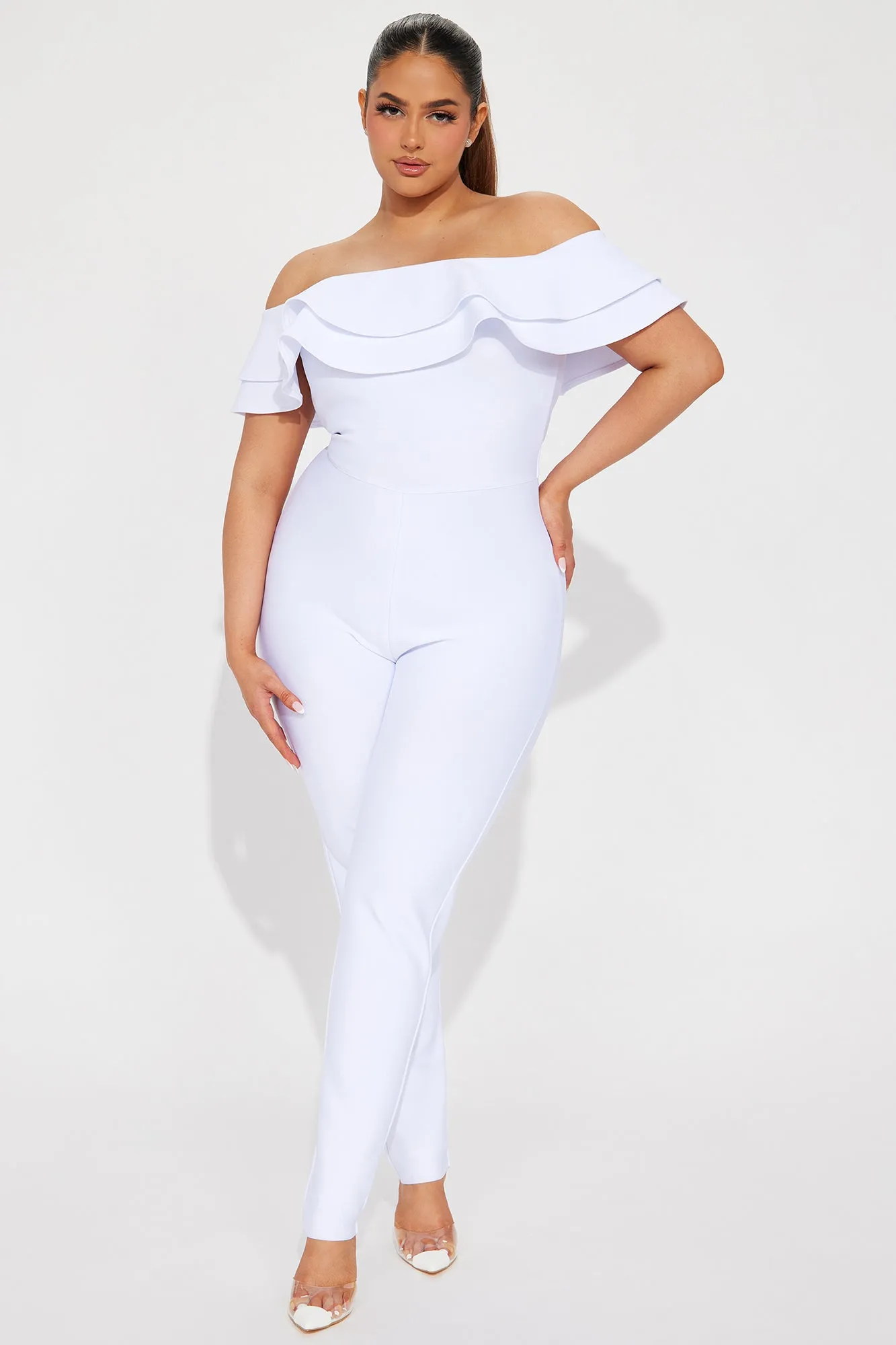 Bloom For You Bandage Jumpsuit - White