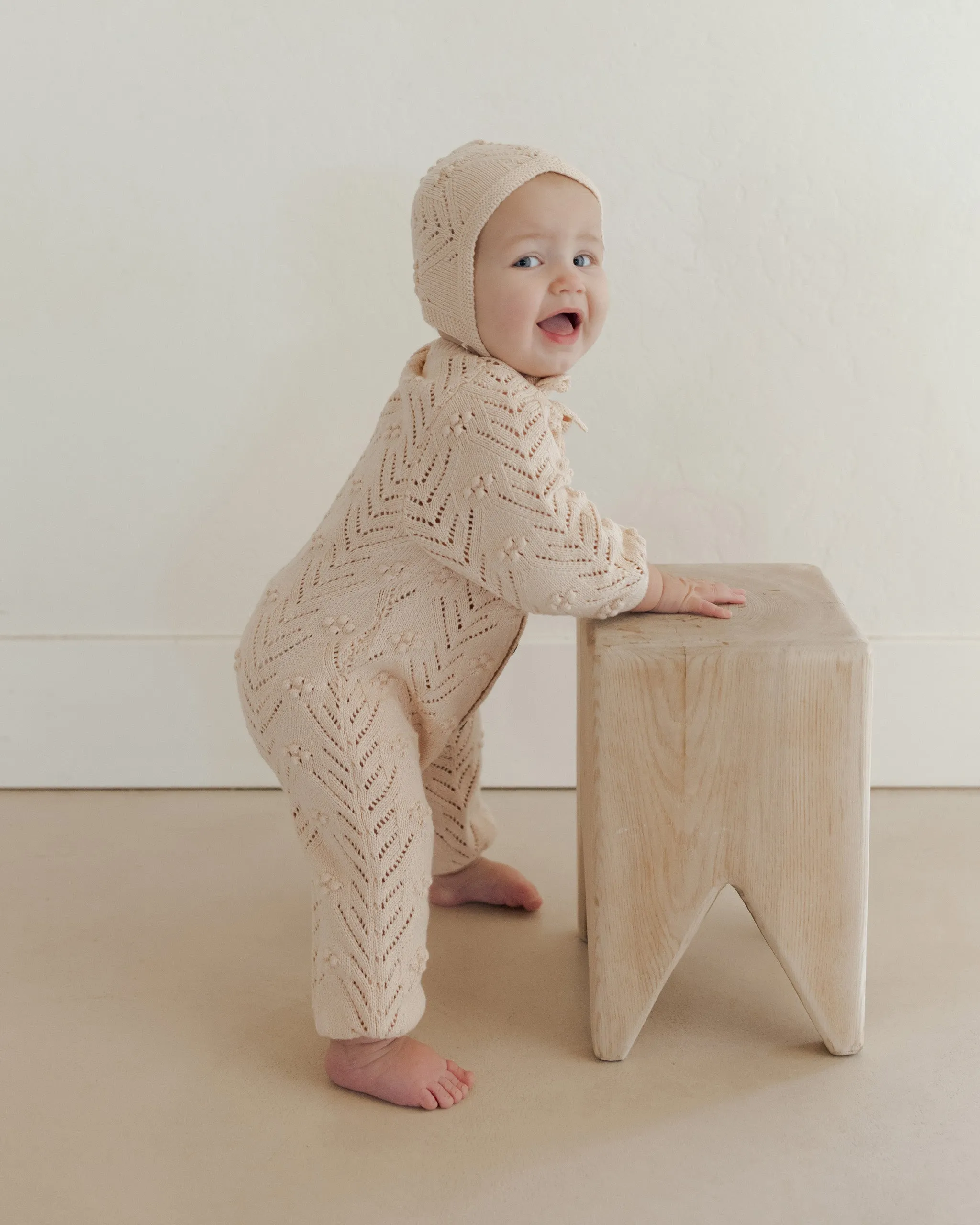 Bobble Romper in Natural