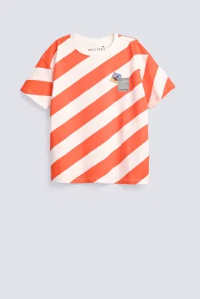 BOYS DROP SHOULDER CROSS STRIPER TEE