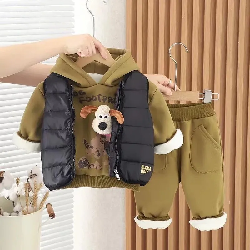 Boys Puffer Jacket With Co-ord Set