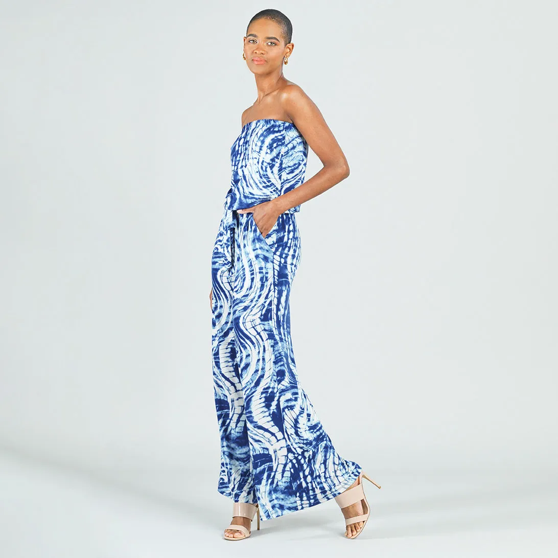 Butter Knit - Tube Top Pocket Jumpsuit - Swirl Wave - Final Sale!