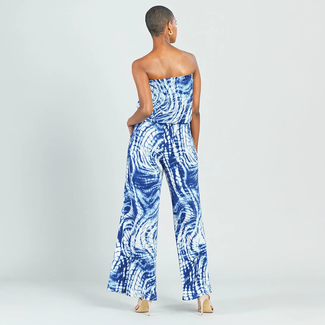 Butter Knit - Tube Top Pocket Jumpsuit - Swirl Wave - Final Sale!