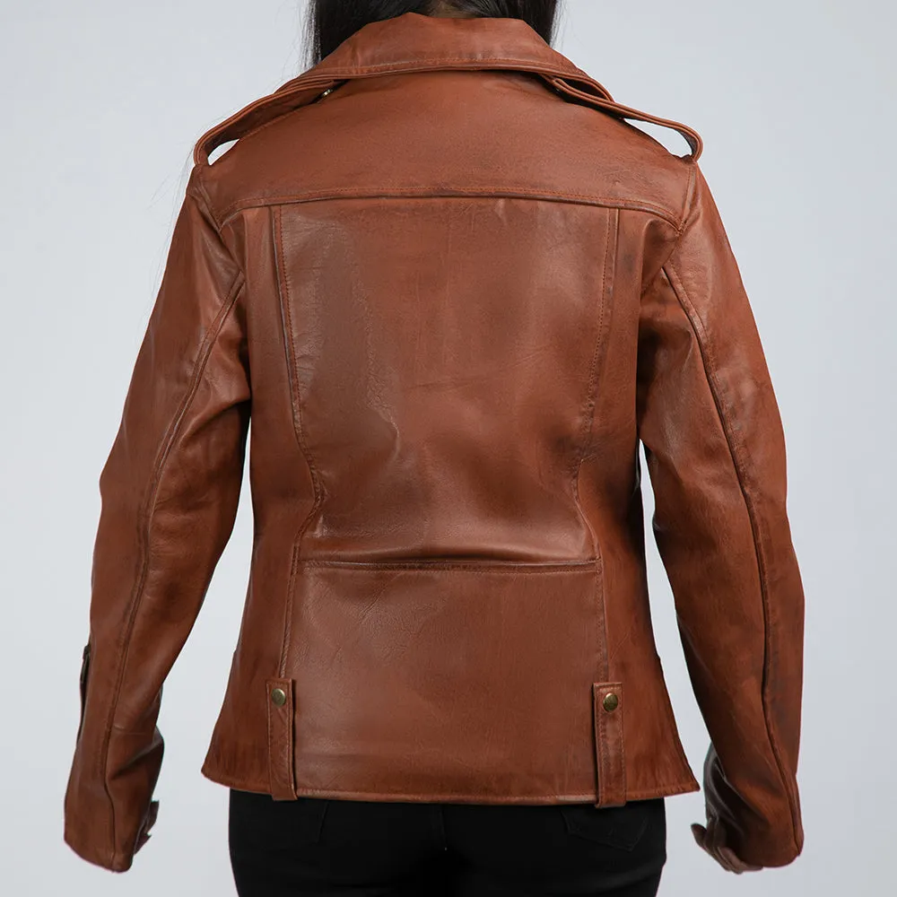 Casual Brown Womens Leather Jacket