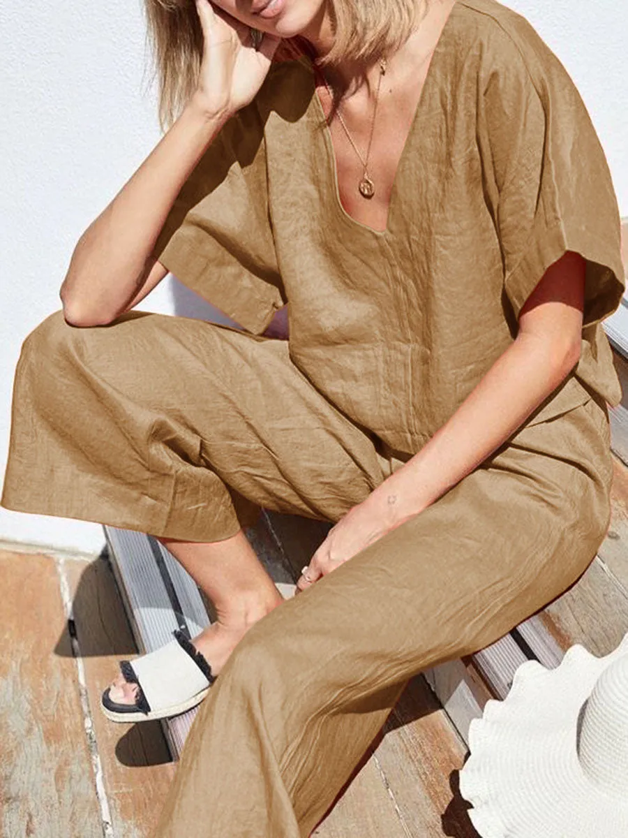 Casual Fashion Solid Color Jumpsuit