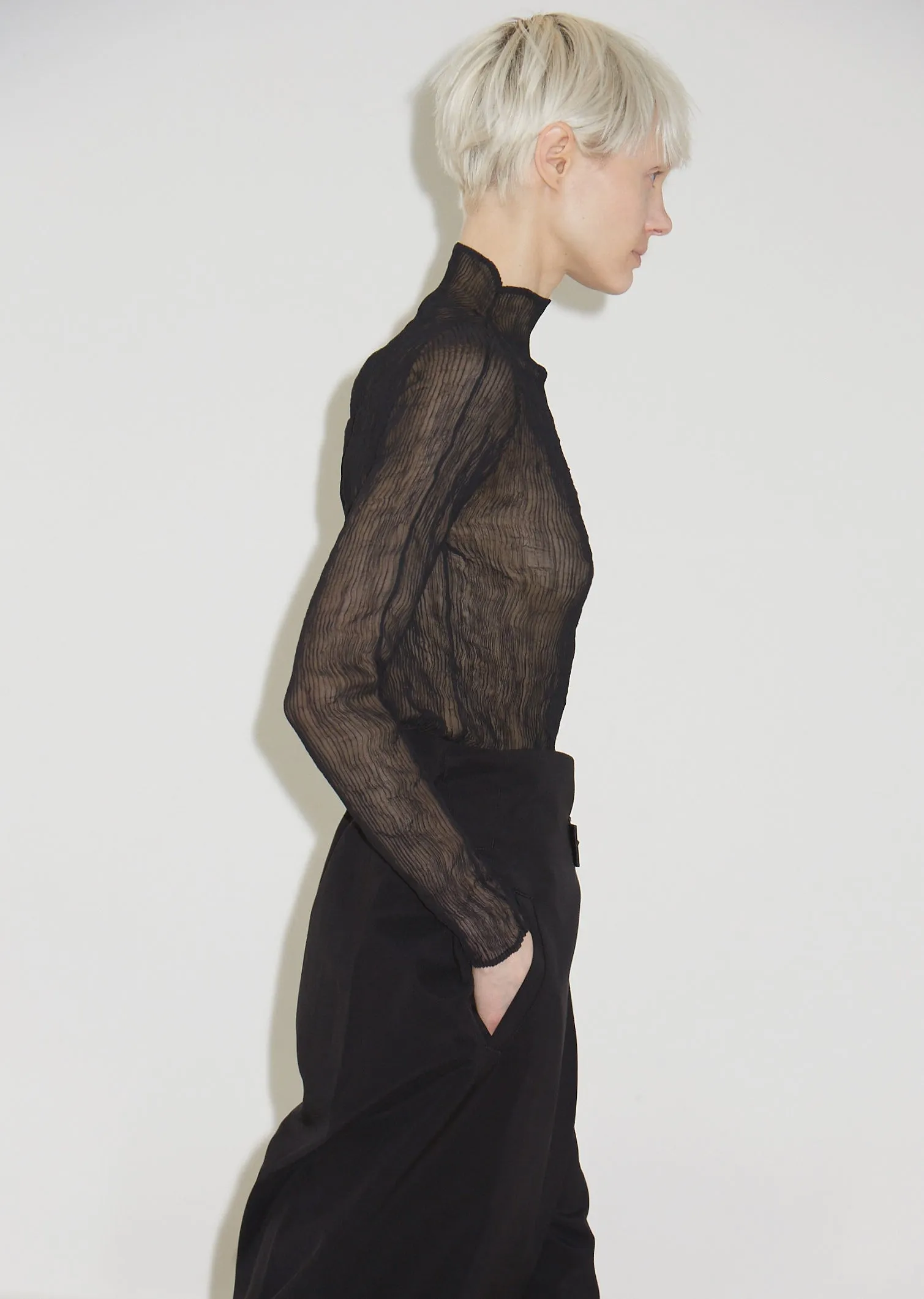 Chiffon Twist Turtleneck