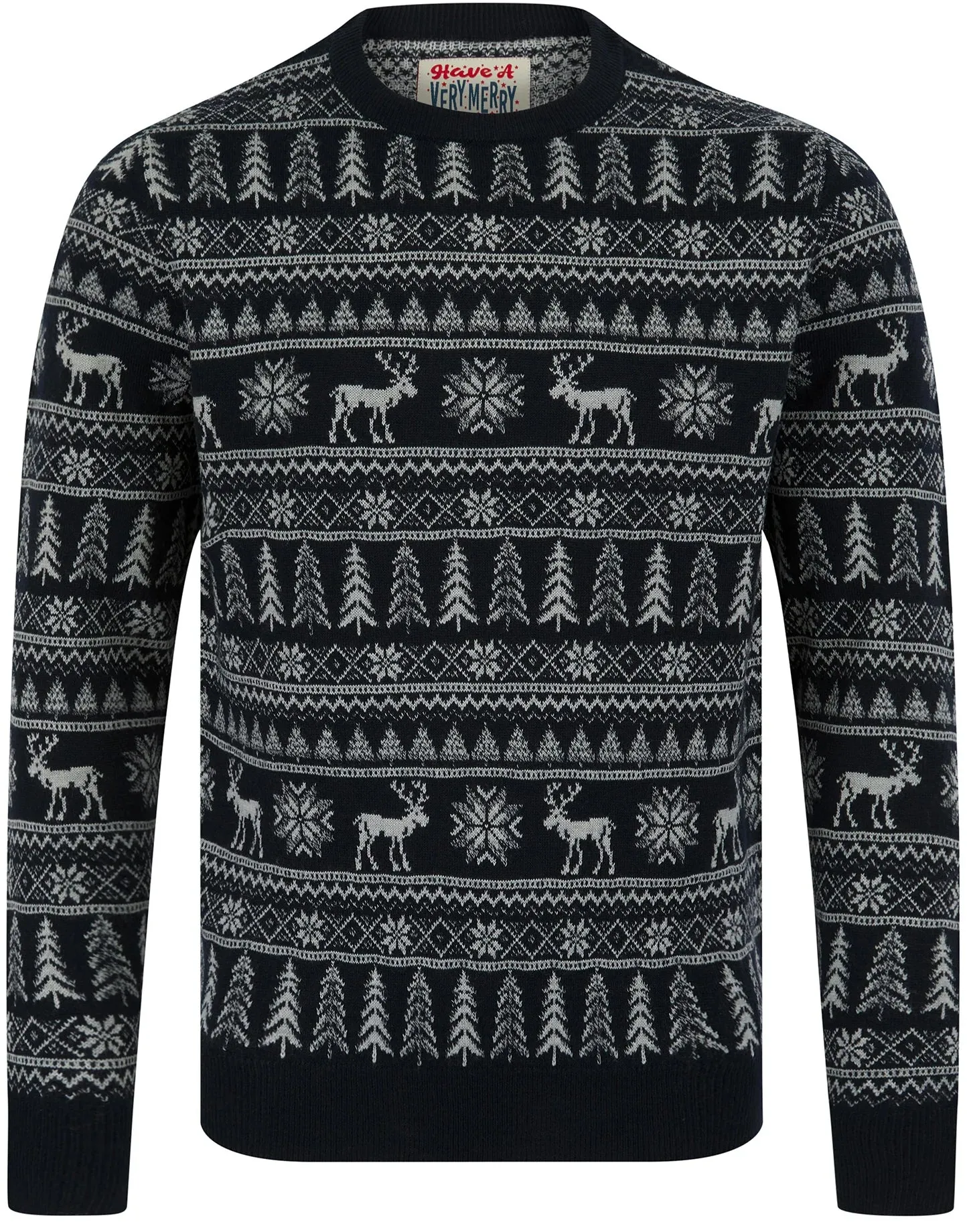 Christmas Nilsen Nordic Fairisle Mens Christmas Jumper - Blue