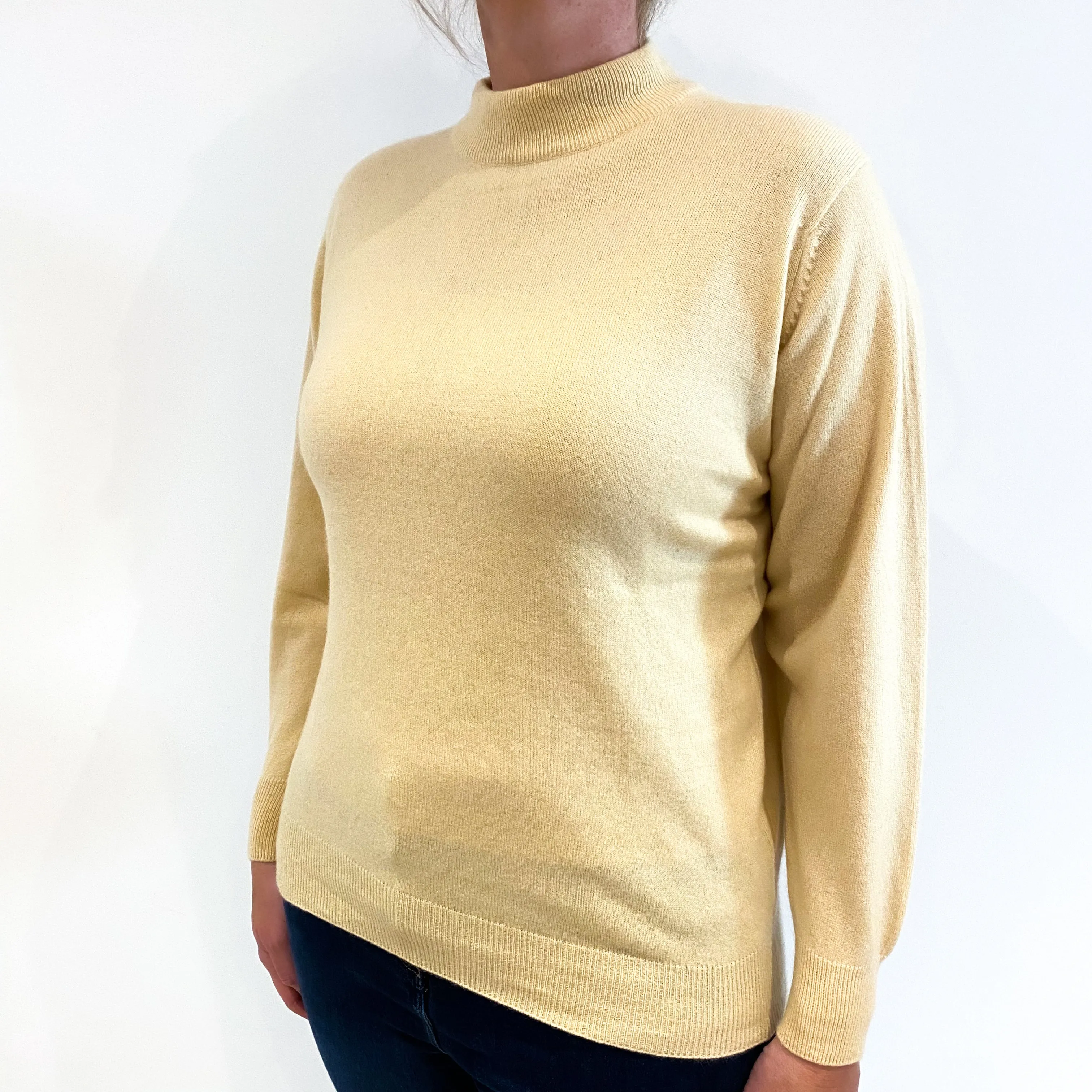 Clotted Cream Cashmere Turtle Neck Jumper Large