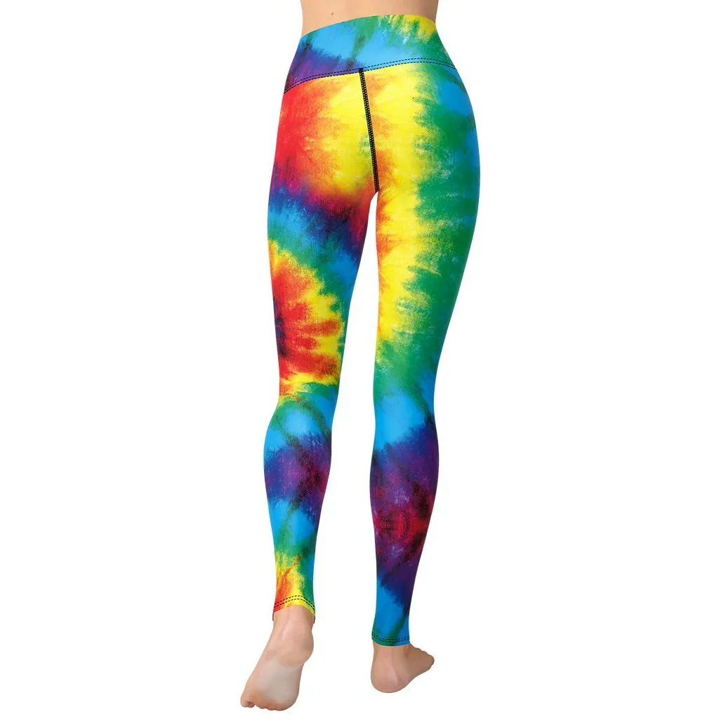 Colorful Supernova Tie Dye Yoga Leggings