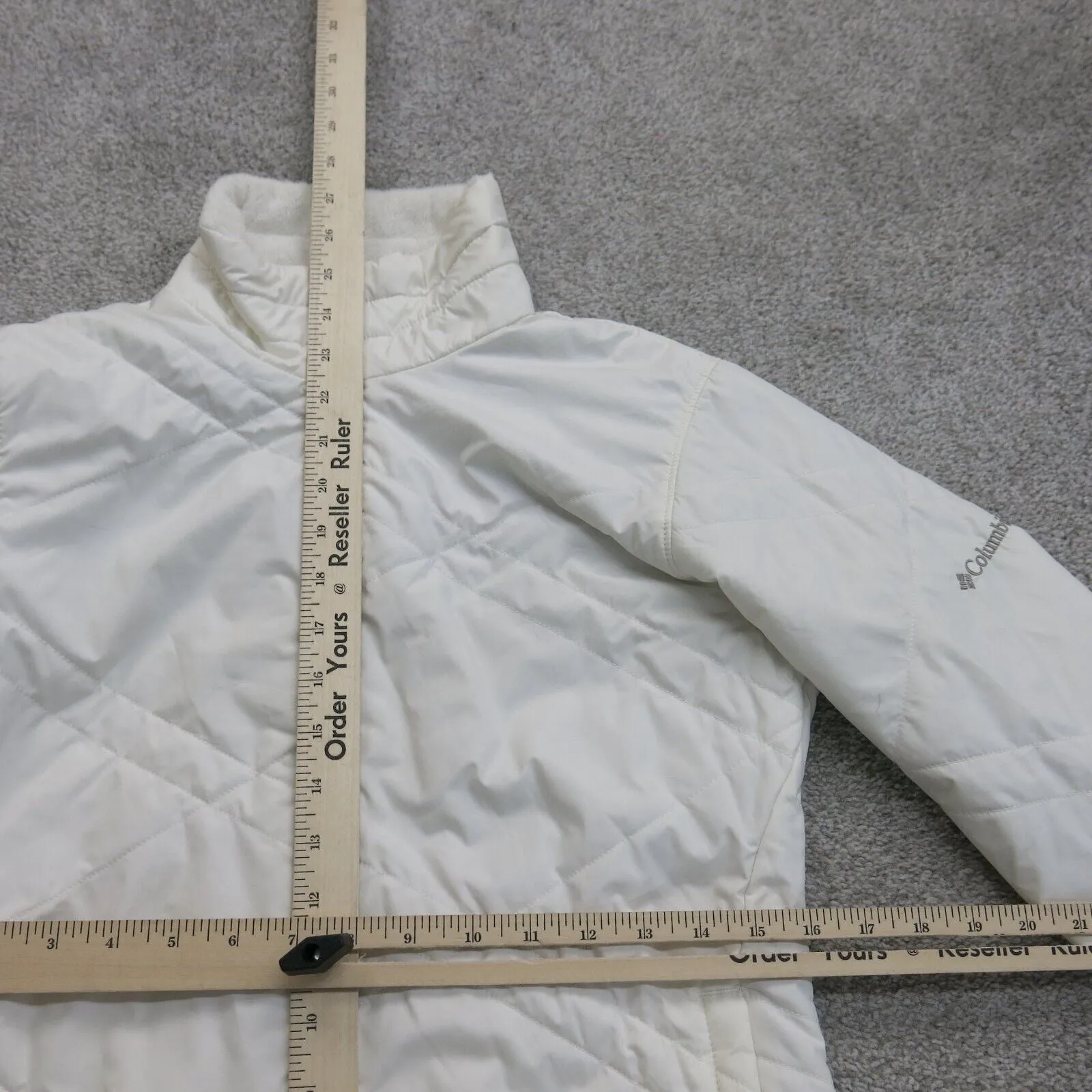 Columbia Sportswear Women Puffer Jacket Full Zip Up Long Sleeve White Size Small