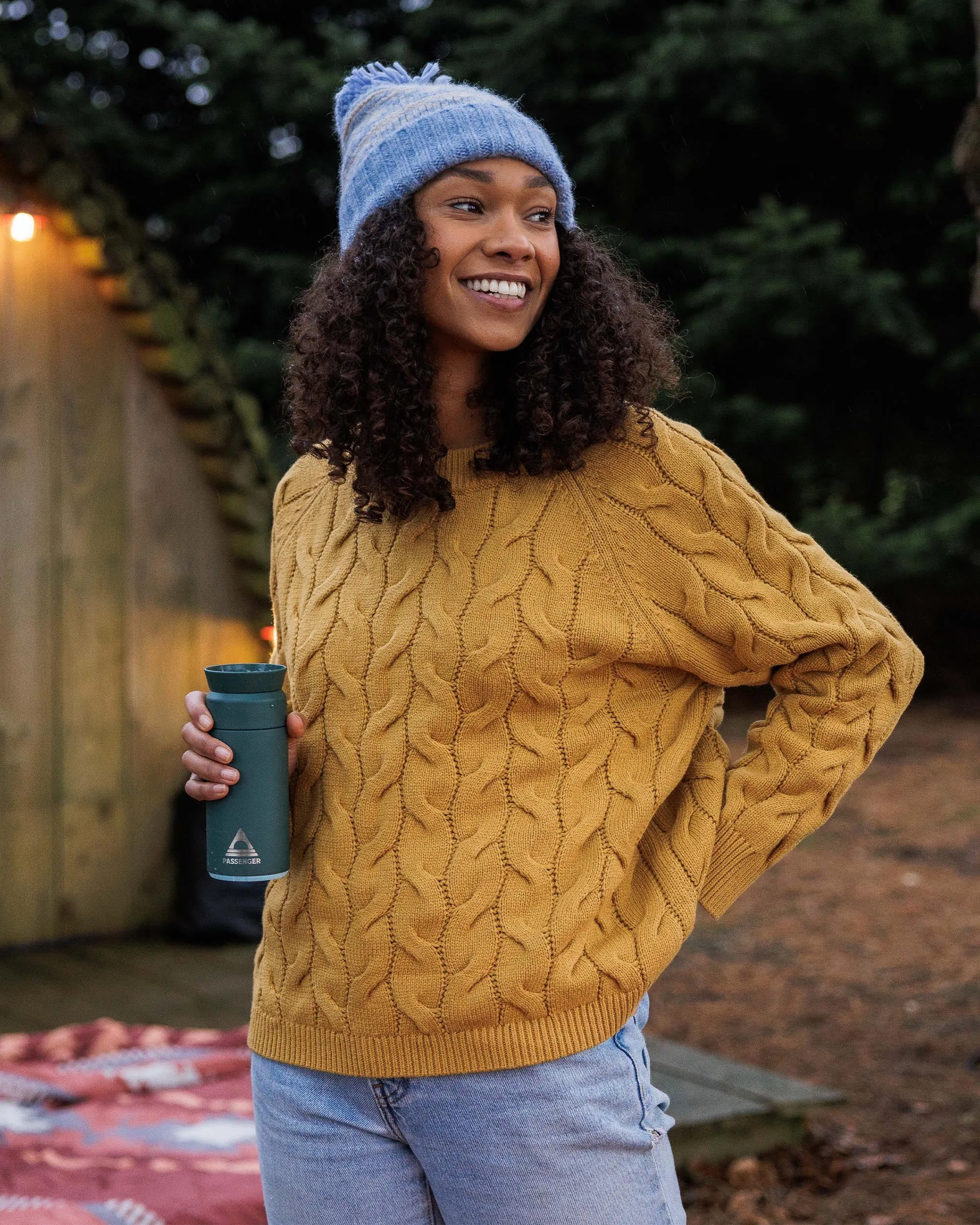 Comfort Organic Knitted Jumper - Mustard Gold