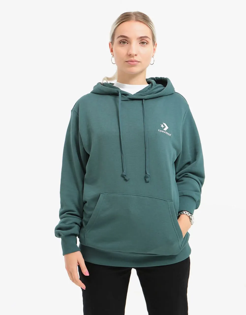 Converse Star Chevron Embroidered French Terry Pullover Hoodie - Faded