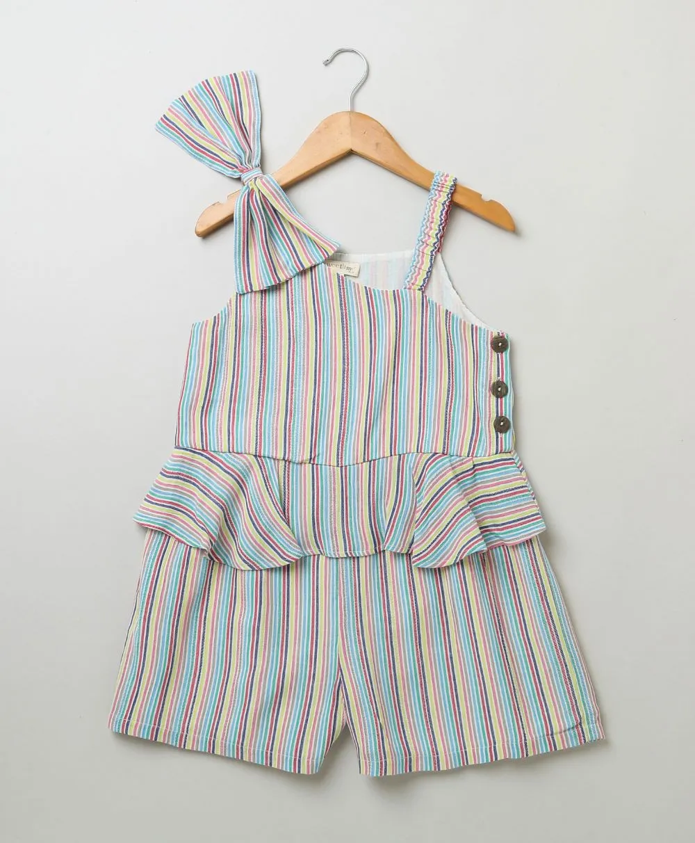 Cotton Striped Playsuit