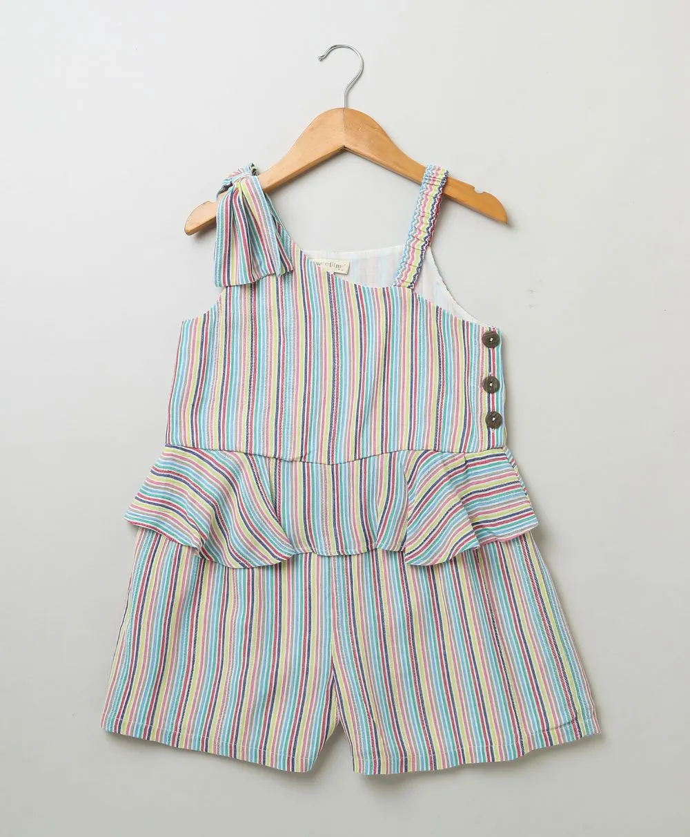 Cotton Striped Playsuit