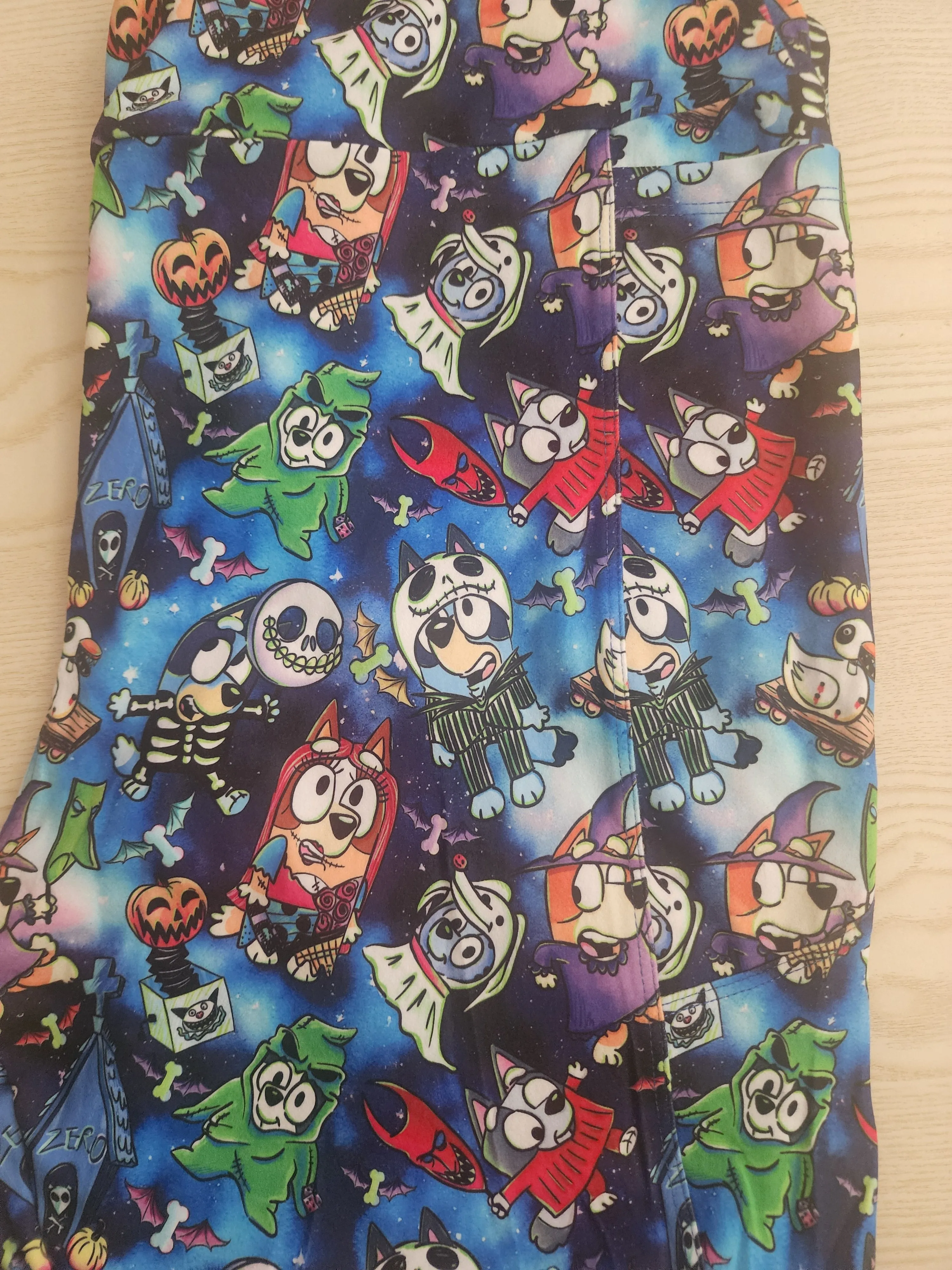 CP Bluey, Bingo, and Family Nightmare Before Christmas Halloween Leggings