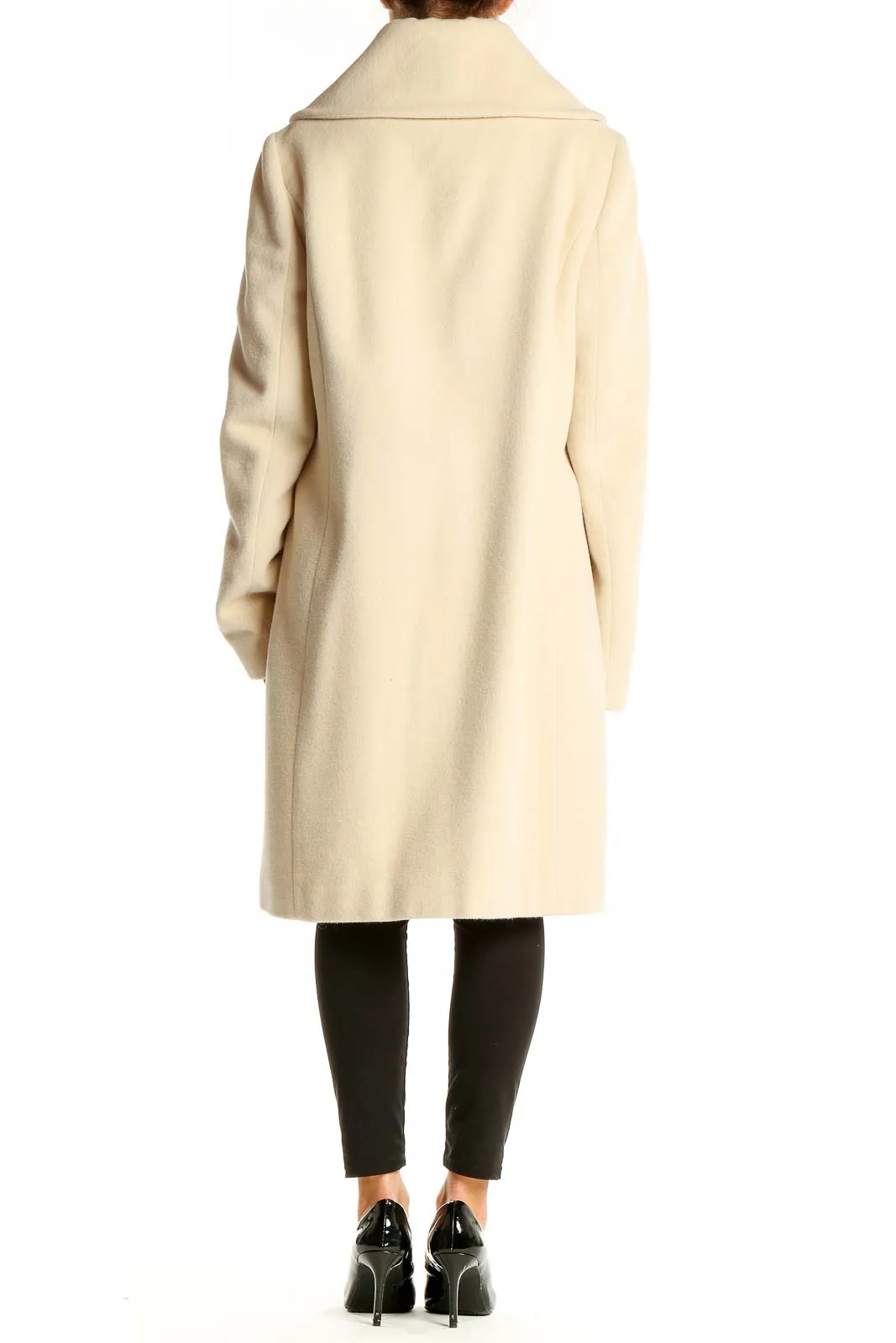 Cream Elegant Wrap Coat