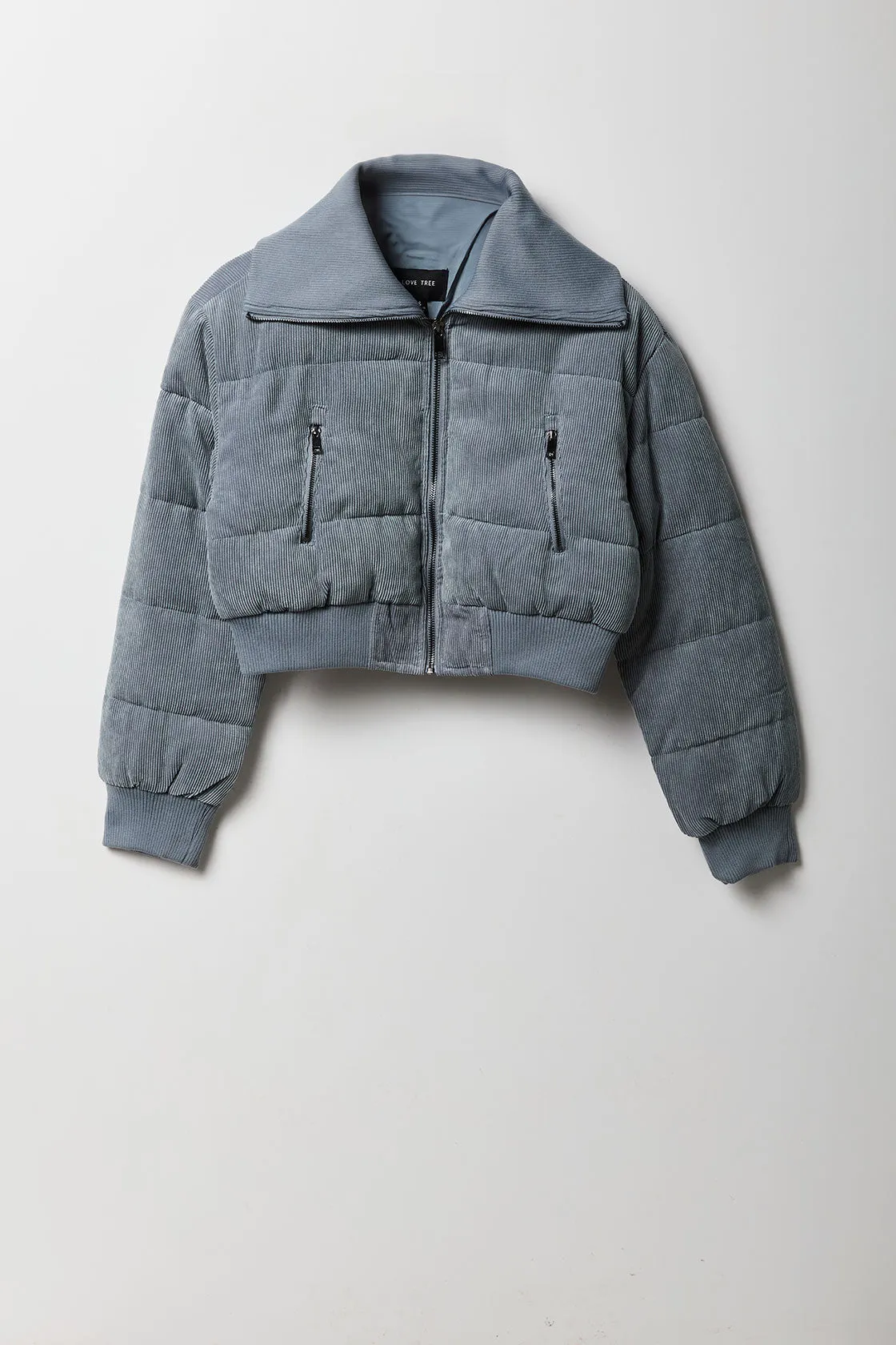 Cropped Corduroy Puffer Jacket