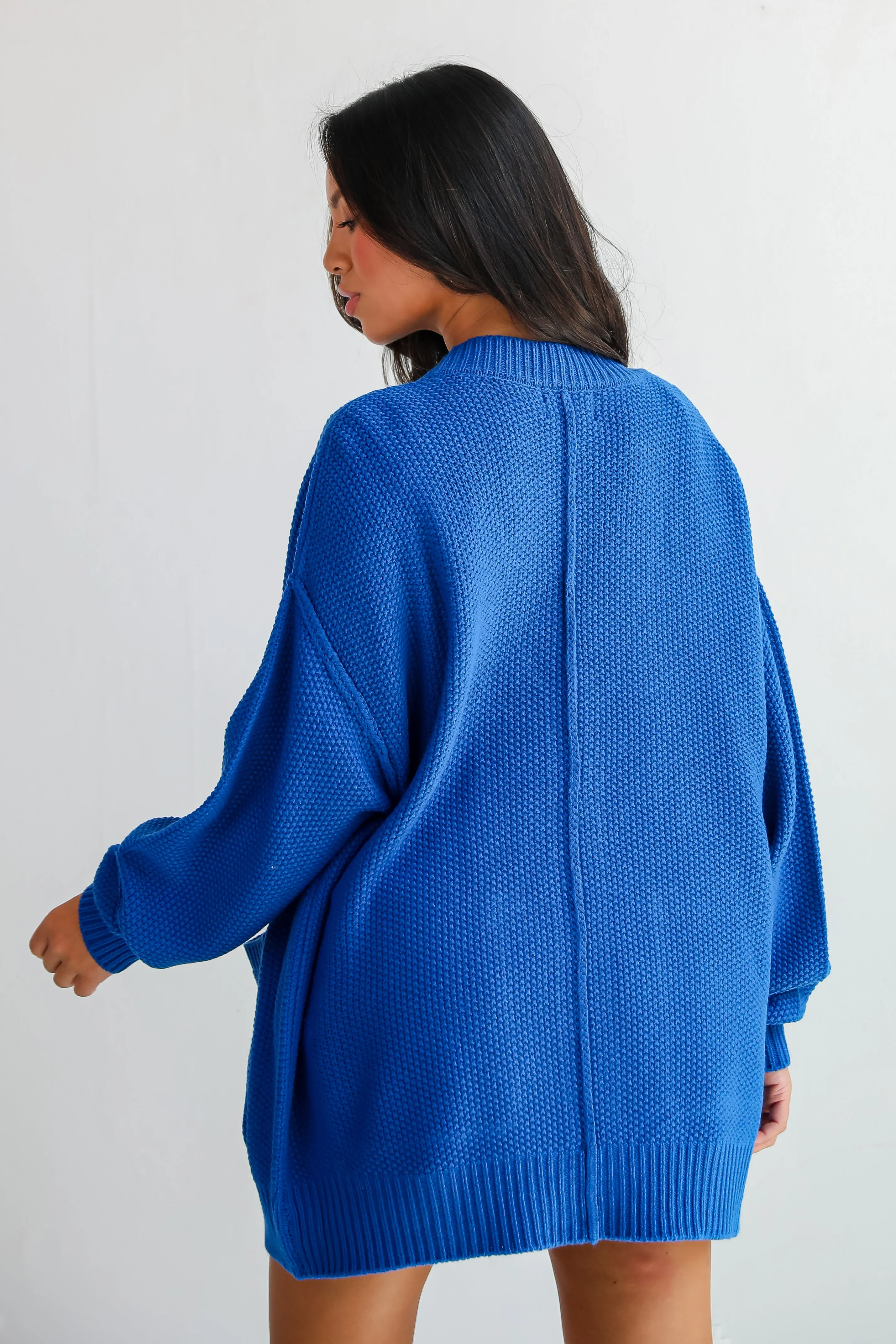 Cuddly Contentment Cobalt Sweater Cardigan