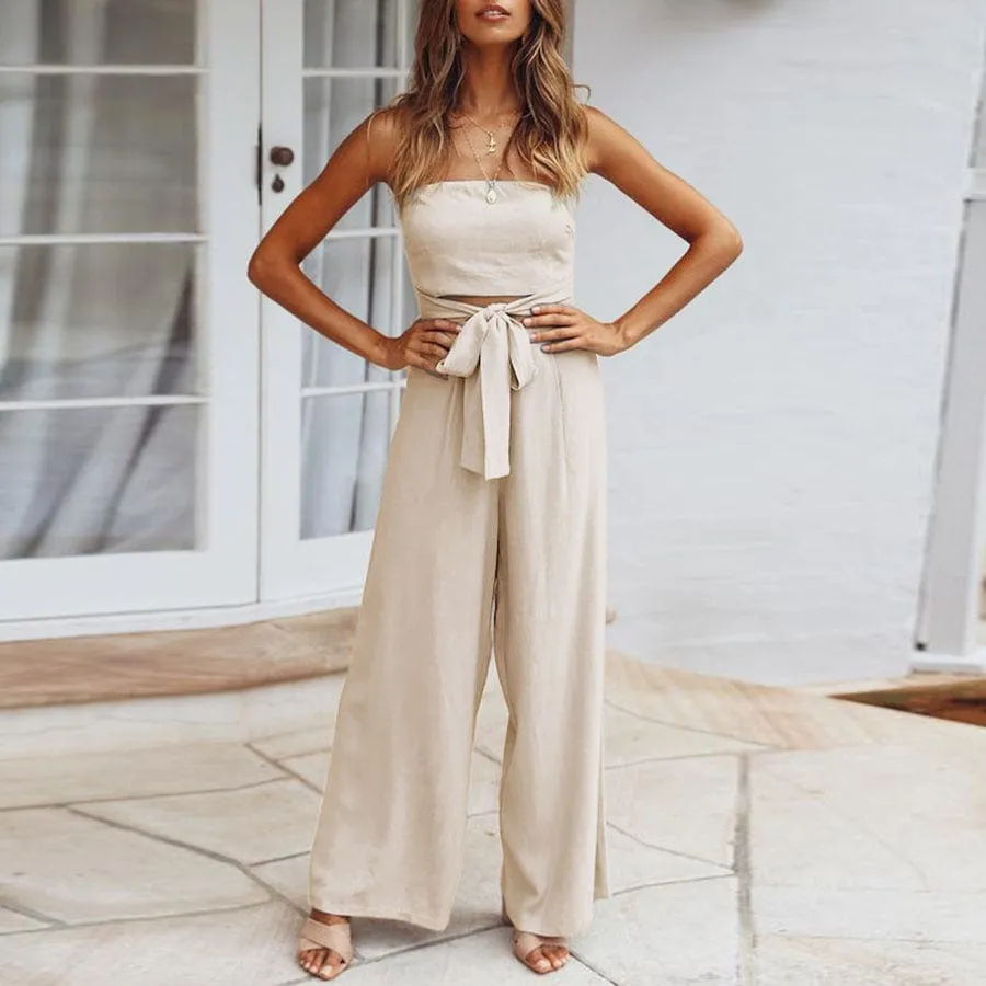 Cutout Front Strapless Jumpsuit