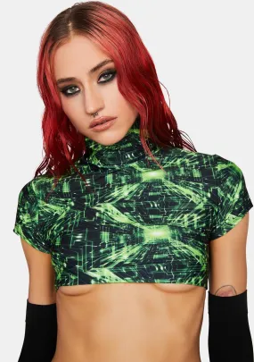 Cyber Grid Underboob Top