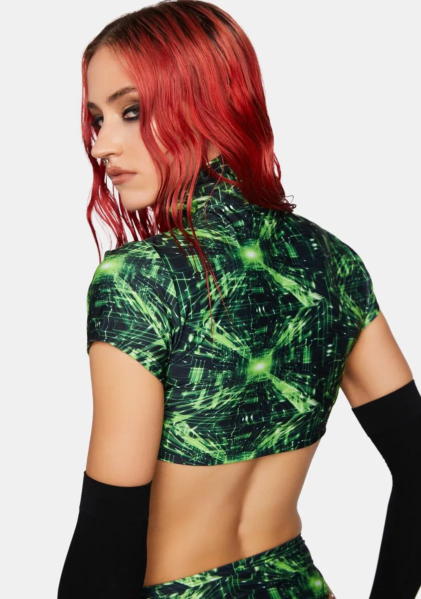 Cyber Grid Underboob Top