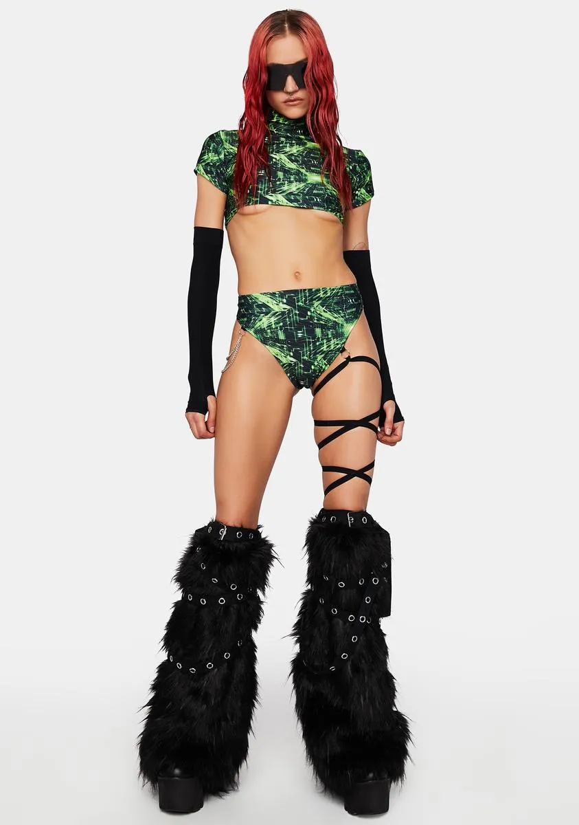 Cyber Grid Underboob Top