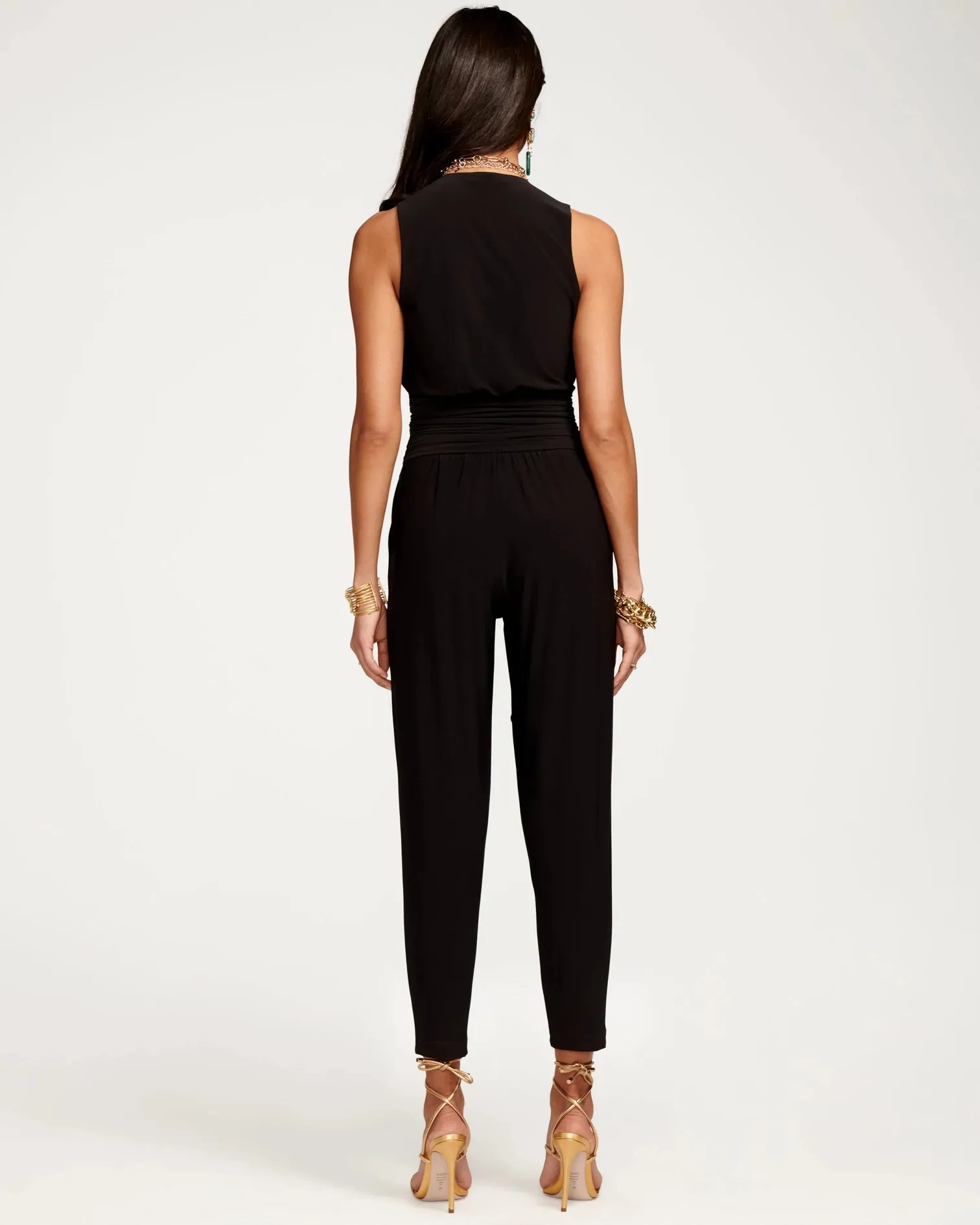 Daisy V Neck Jumpsuit - Black