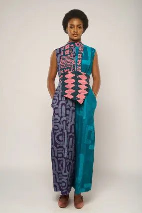 DARK MULTICOLOR JUMPSUIT WITH BIB