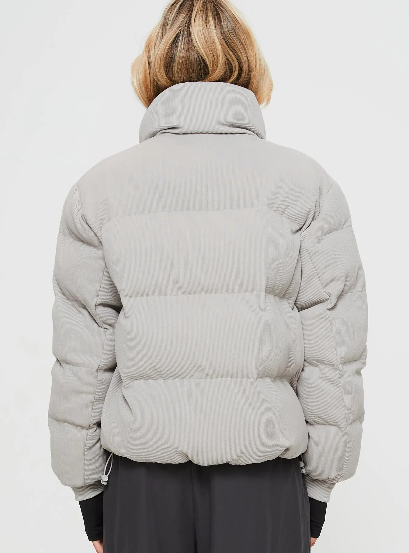 Darrow Ribbed Puffer Jacket Grey