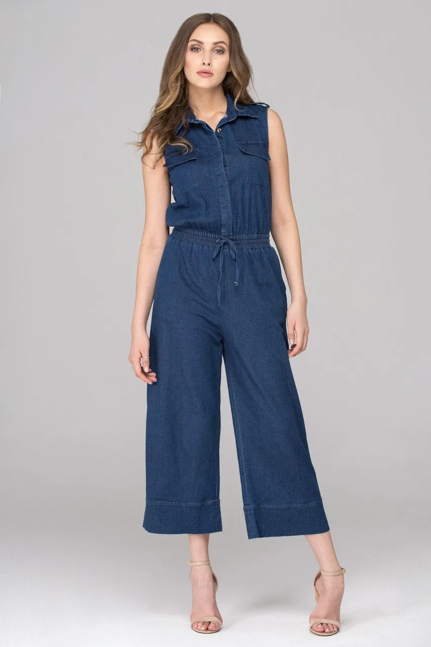 Denim Sleeveless Jumpsuit